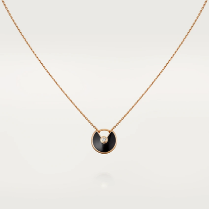 [BloomBling]AMULETTE ROSE GOLD ONYX NECKLACE