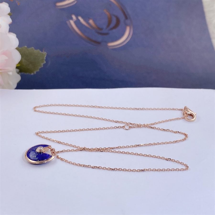 [BloomBling]AMULETTE ROSE GOLD AGATE NECKLACE