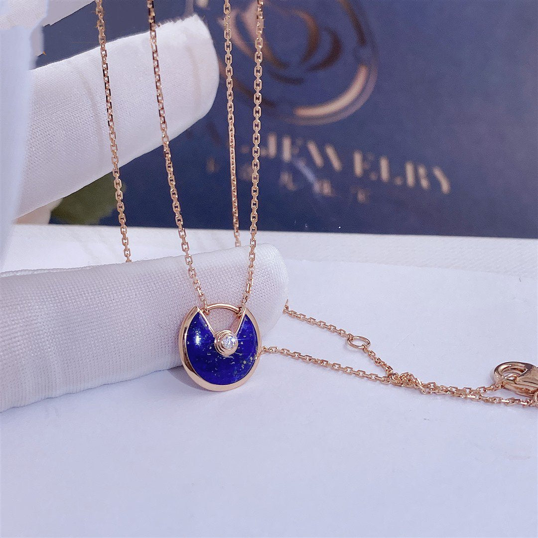 [BloomBling]AMULETTE ROSE GOLD AGATE NECKLACE
