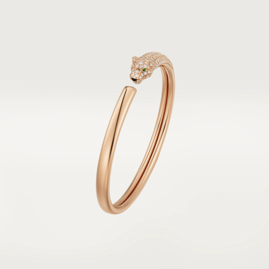 [BloomBling]PANTHERE ROSE GOLD DIAMOND OPEN BRACELET