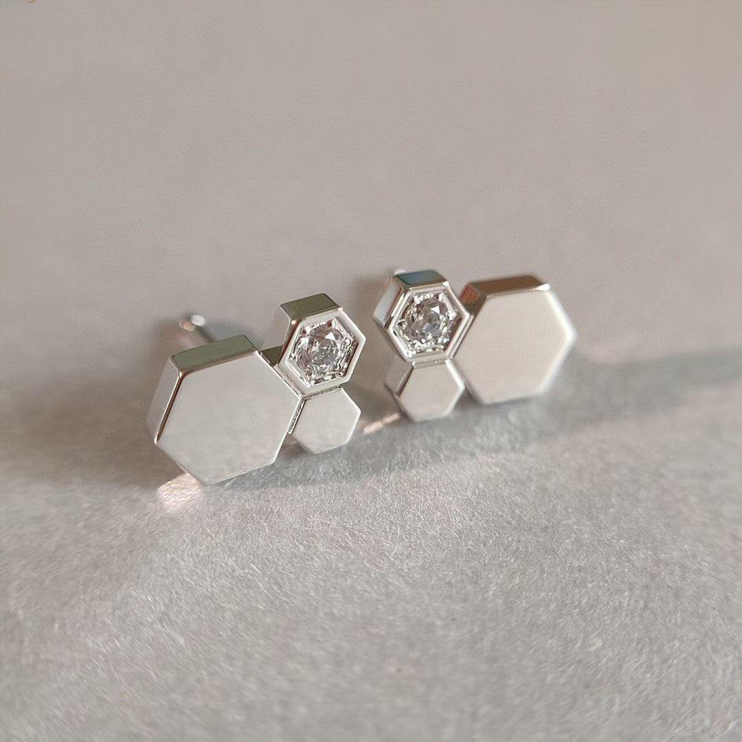 [BloomBling]BEE LOVE SILVER DIAMOND EARRINGS