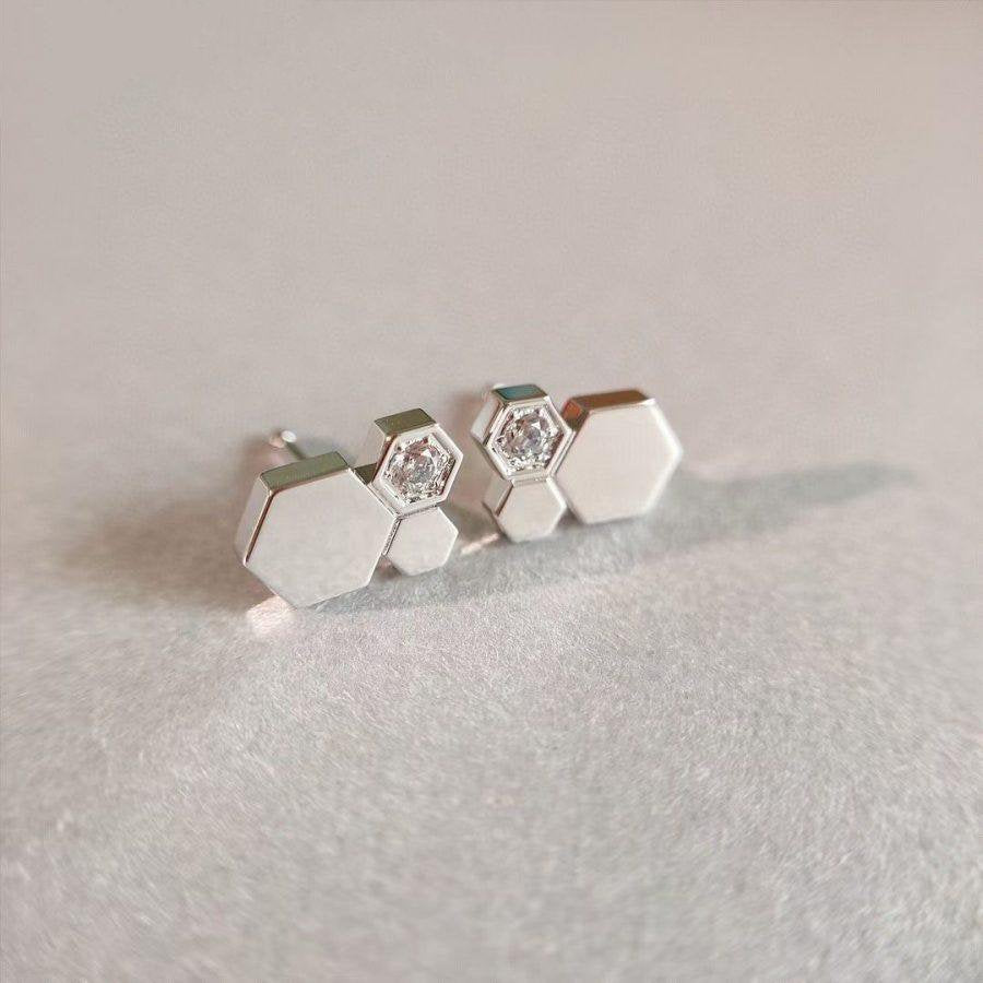 [BloomBling]BEE LOVE SILVER DIAMOND EARRINGS