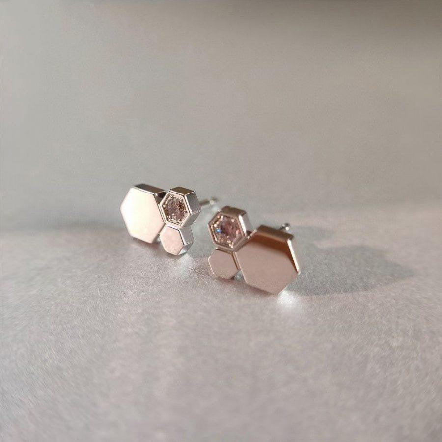 [BloomBling]BEE LOVE SILVER DIAMOND EARRINGS