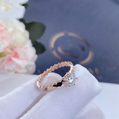 [BloomBling]BEE LOVE RING PINK GOLD 1 DIAMOND