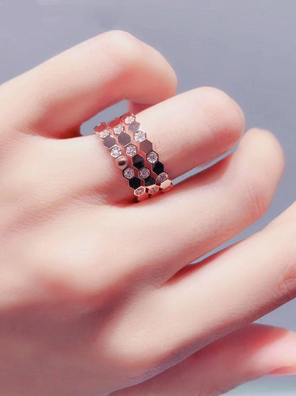 [BloomBling]BEE LOVE RING PINK GOLD DIAMOND