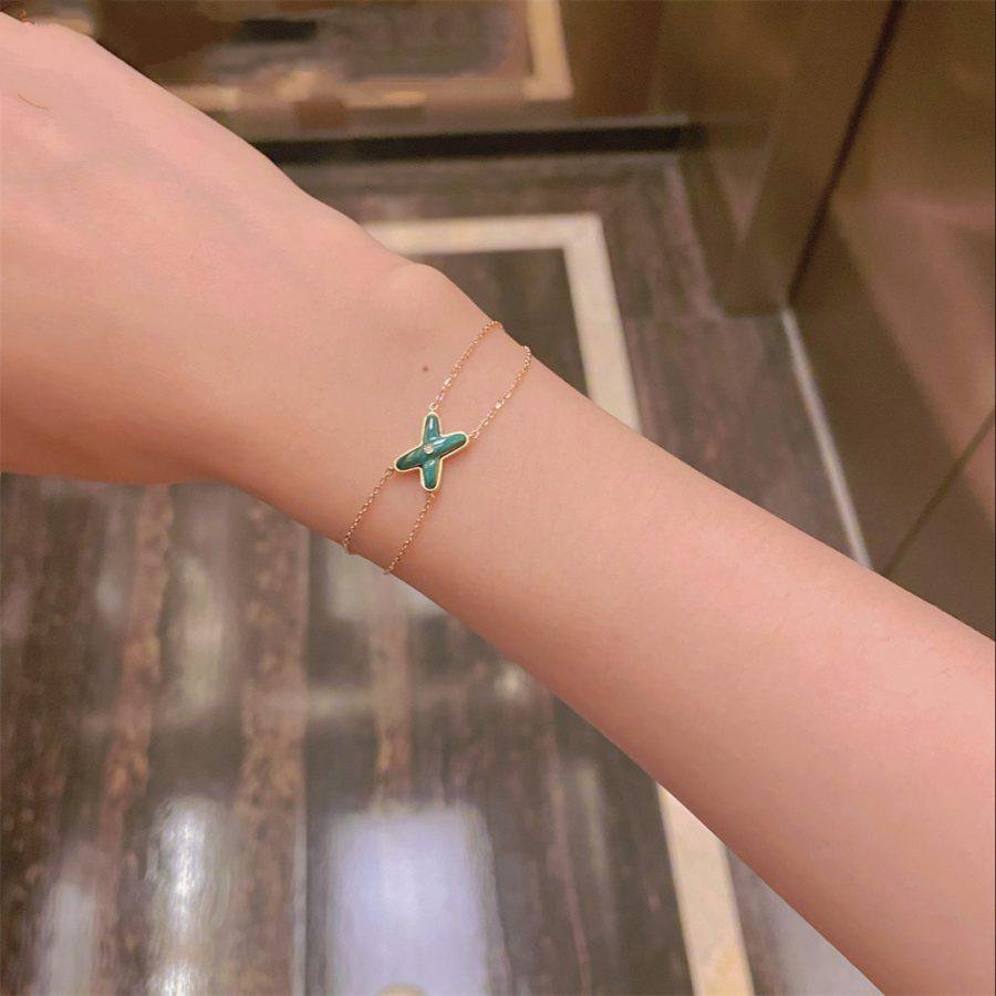 [BloomBling]JEUX BRACELET MALACHITE PINK GOLD 1 DIAMOND