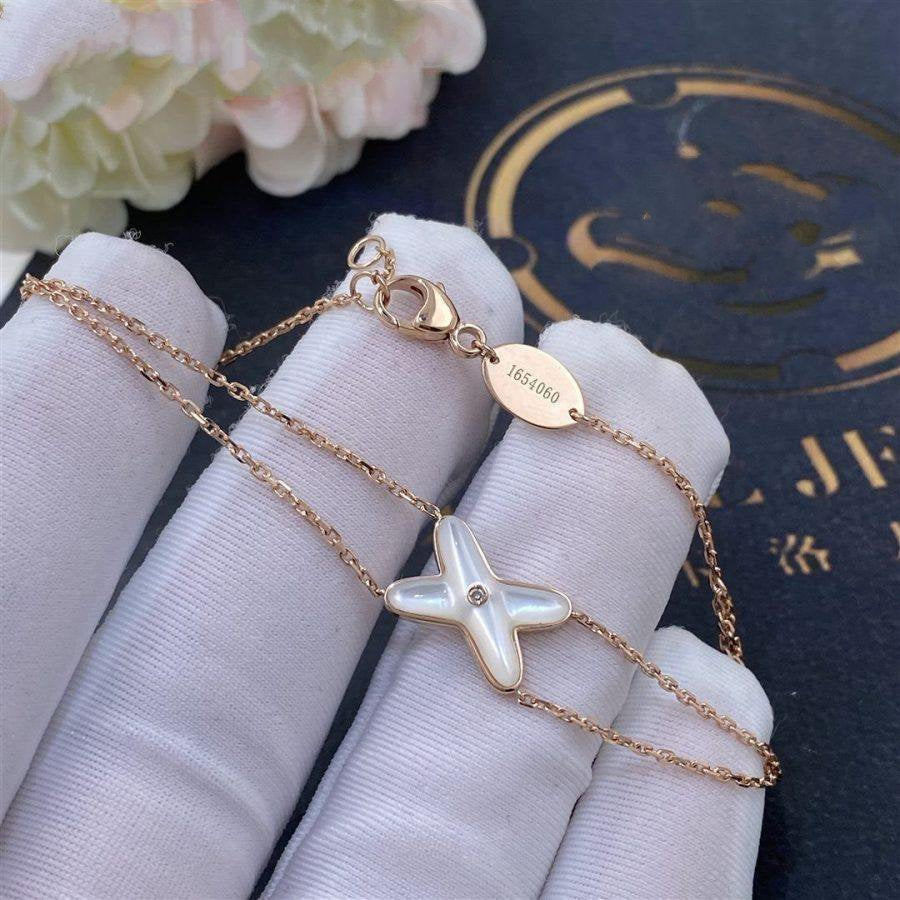 [BloomBling]JEUX BRACELET WHITE MOP PINK GOLD 1 DIAMOND