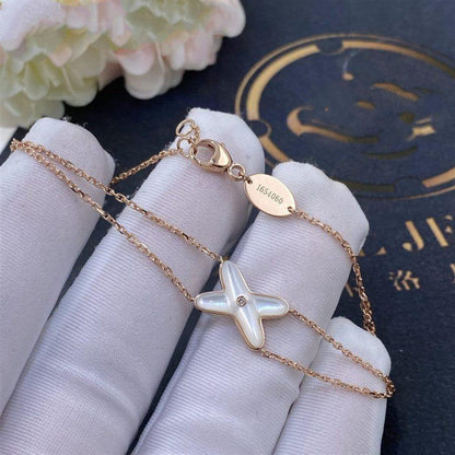 [BloomBling]JEUX BRACELET WHITE MOP PINK GOLD 1 DIAMOND