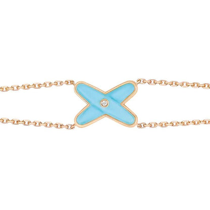 [BloomBling]JEUX BRACELET TURQUOISE PINK GOLD 1 DIAMOND