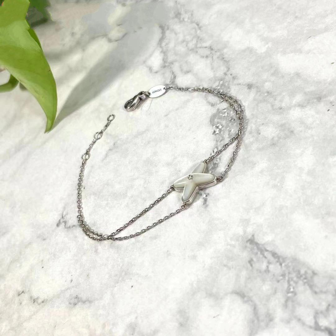 [BloomBling]JEUX BRACELET WHITE MOP SILVER 1 DIAMOND