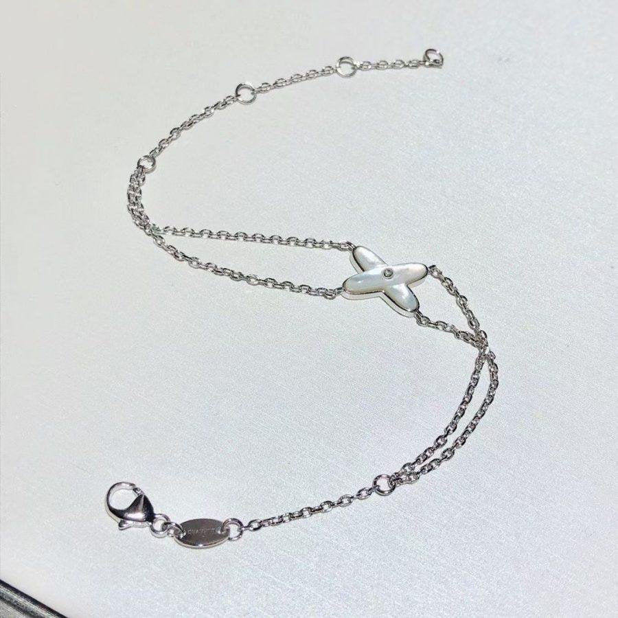 [BloomBling]JEUX BRACELET WHITE MOP SILVER 1 DIAMOND