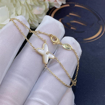 [BloomBling]JEUX BRACELET WHITE MOP GOLD 1 DIAMOND