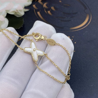 [BloomBling]JEUX BRACELET WHITE MOP GOLD 1 DIAMOND