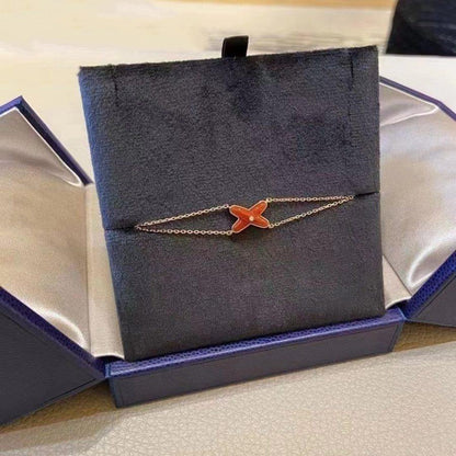 [BloomBling]JEUX BRACELET CARNELIAN PINK GOLD 1 DIAMOND