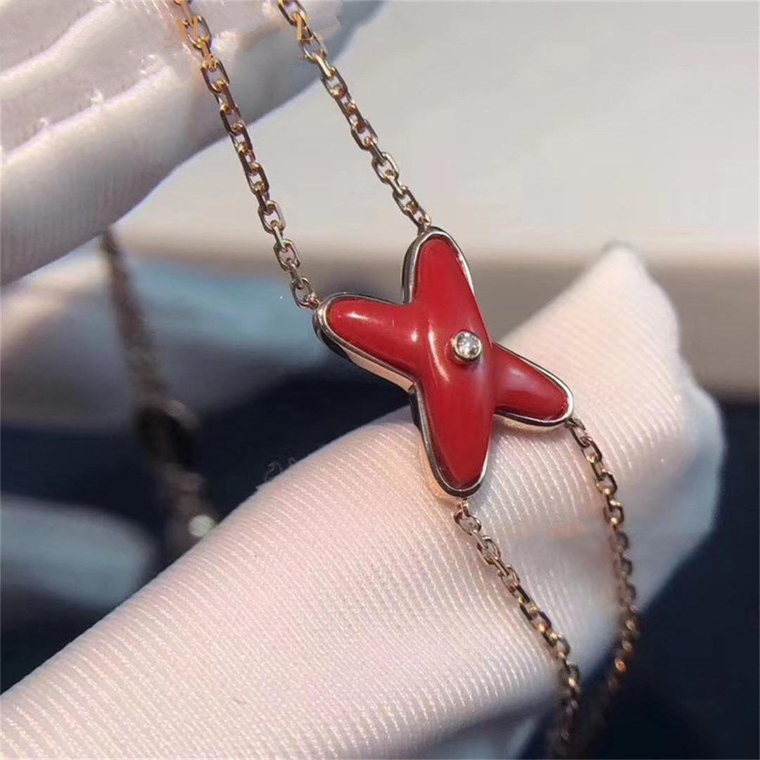 [BloomBling]JEUX BRACELET CARNELIAN PINK GOLD 1 DIAMOND
