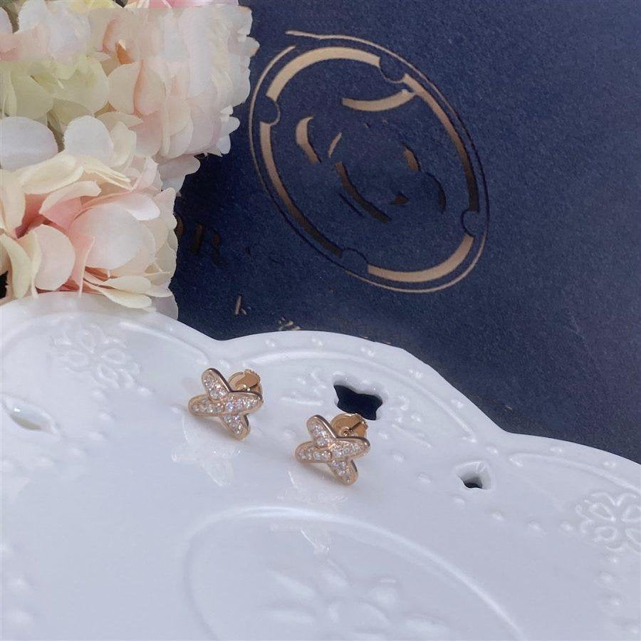 [BloomBling]JEUX DE PINK GOLD DIAMOND EARRINGS