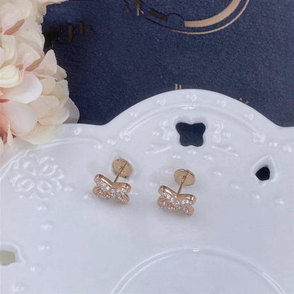 [BloomBling]JEUX DE PINK GOLD DIAMOND EARRINGS