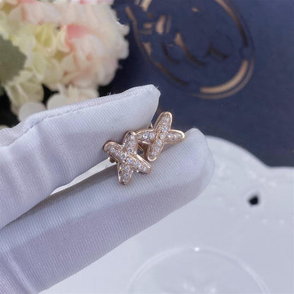 [BloomBling]JEUX DE PINK GOLD DIAMOND EARRINGS