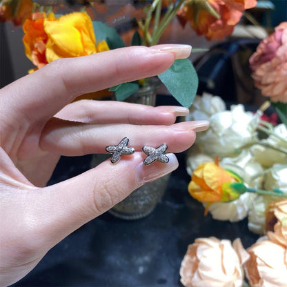 [BloomBling]JEUX DE SILVER DIAMOND EARRINGS