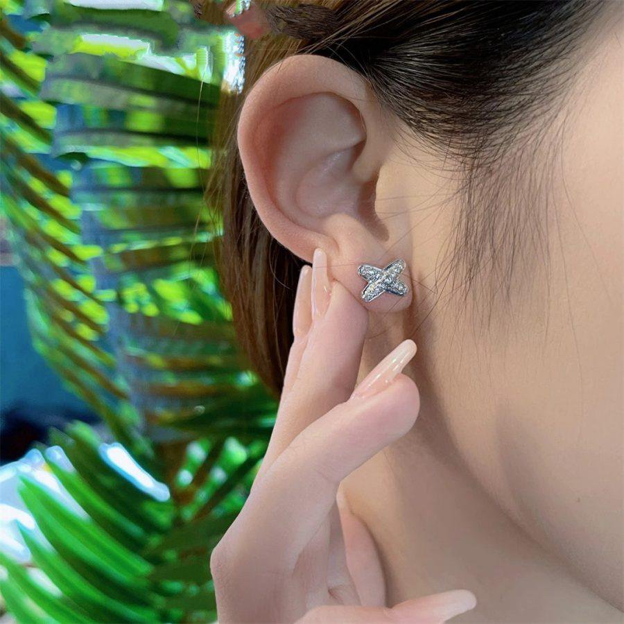 [BloomBling]JEUX DE SILVER DIAMOND EARRINGS