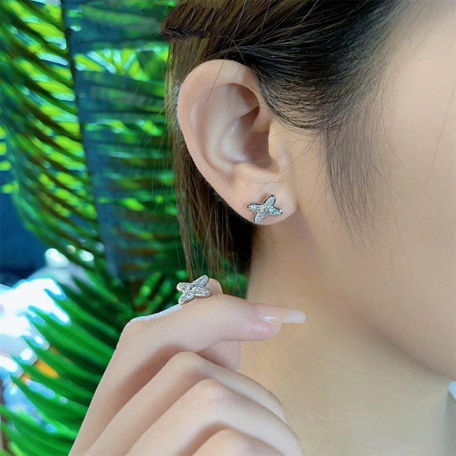 [BloomBling]JEUX DE SILVER DIAMOND EARRINGS