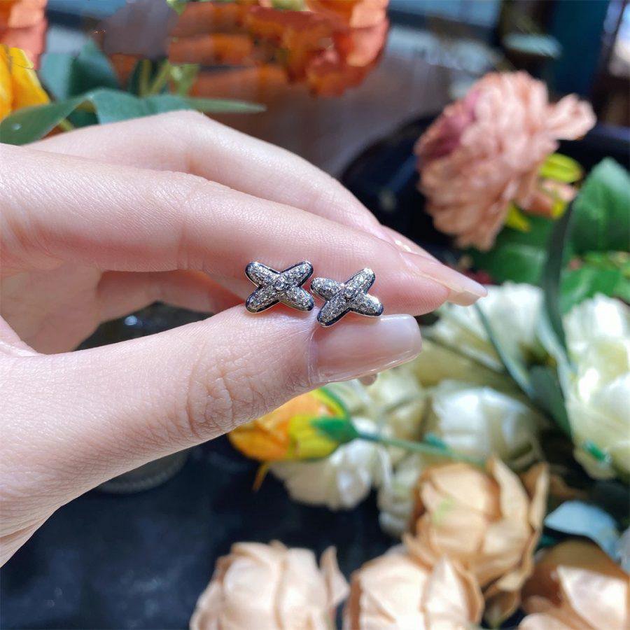 [BloomBling]JEUX DE SILVER DIAMOND EARRINGS