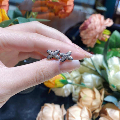 [BloomBling]JEUX DE SILVER DIAMOND EARRINGS