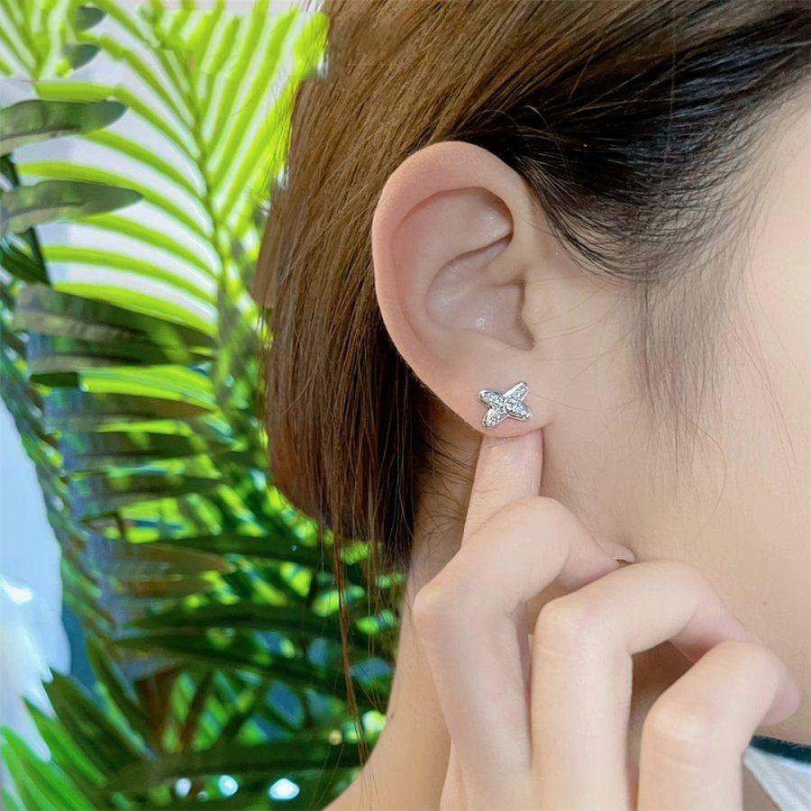 [BloomBling]JEUX DE SILVER DIAMOND EARRINGS