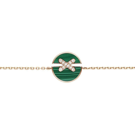 [BloomBling]JEUX DE BRACELET MALACHITE PINK GOLD DIAMONDS