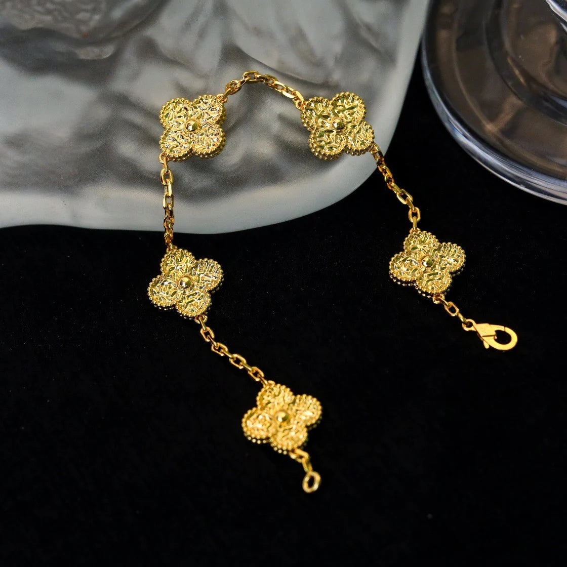 [BloomBling]CLOVER 5 MOTIFS BRONZING BRACELET