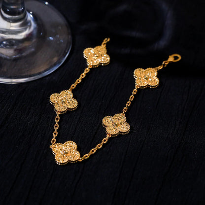 [BloomBling]CLOVER 5 MOTIFS BRONZING BRACELET
