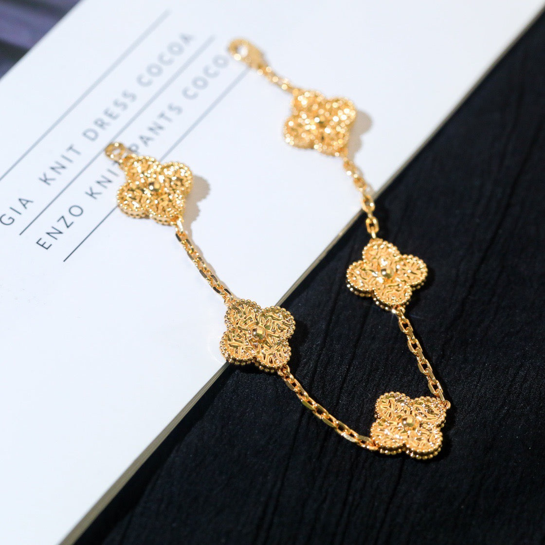 [BloomBling]CLOVER 5 MOTIFS BRONZING BRACELET