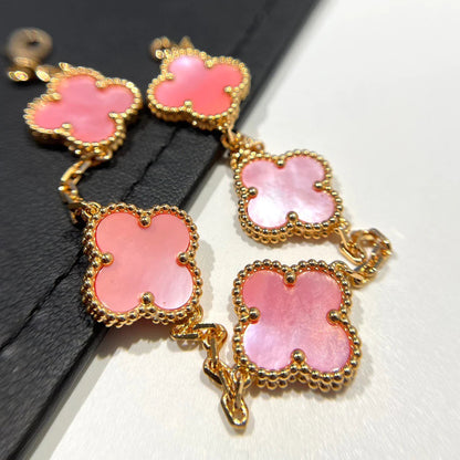 [BloomBling]CLOVER 5 PINK MOP BRACELET