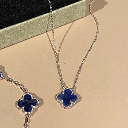 [BloomBling]CLOVER 15MM PIETERSITE NECKLACE SILVER