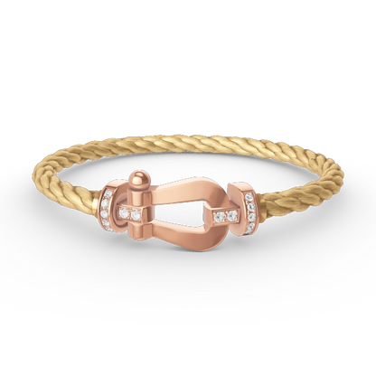 [BloomBling]FORCE LARGE HORSESHOE HALF DIAMOND BRACELET ROSE GOLD