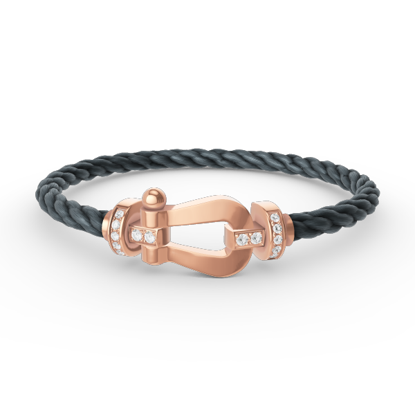 [BloomBling]FORCE LARGE HORSESHOE HALF DIAMOND BRACELET ROSE GOLD