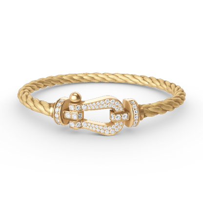 [BloomBling]FORCE LARGE HORSESHOE FULL DIAMOND BRACELET GOLD