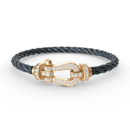 [BloomBling]FORCE LARGE HORSESHOE FULL DIAMOND BRACELET GOLD
