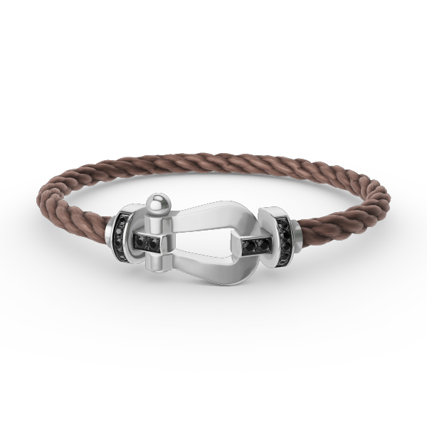 [BloomBling]FORCE LARGE HORSESHOE BLACK DIAMOND BRACELET SILVER