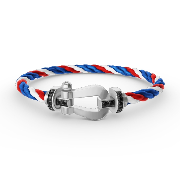 [BloomBling]FORCE LARGE HORSESHOE BLACK DIAMOND BRACELET SILVER