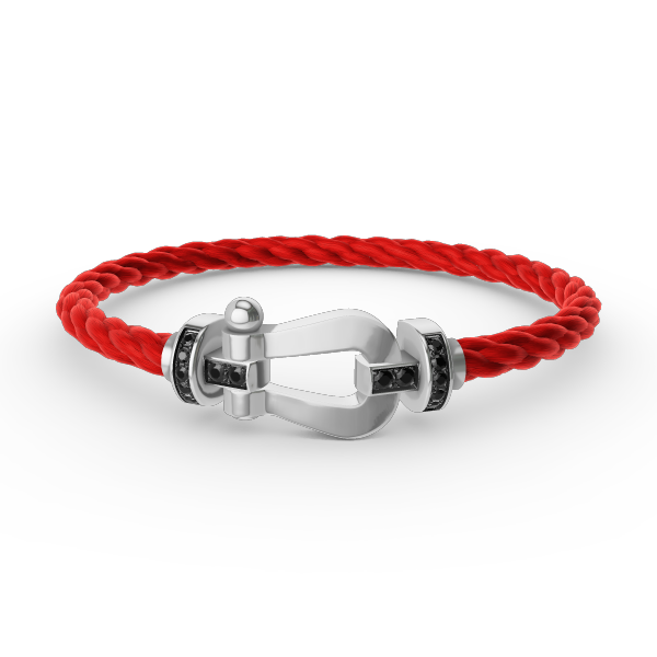 [BloomBling]FORCE LARGE HORSESHOE BLACK DIAMOND BRACELET SILVER