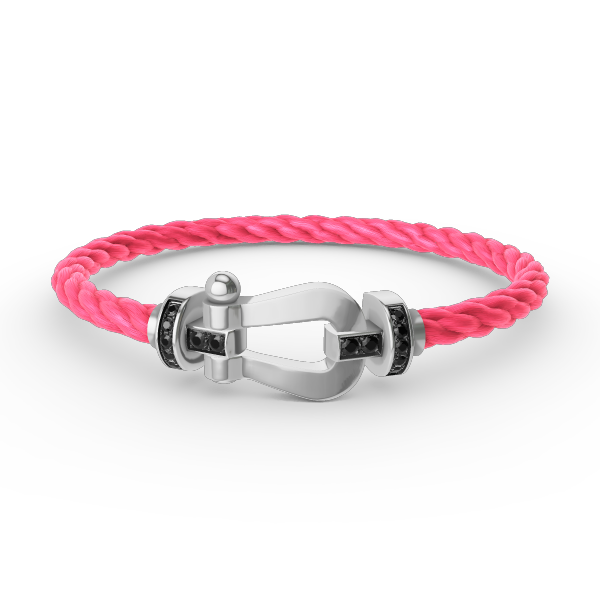 [BloomBling]FORCE LARGE HORSESHOE BLACK DIAMOND BRACELET SILVER