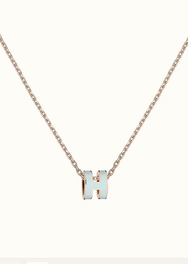 [BloomBling]POP H LIGHT BLUE NECKLACE