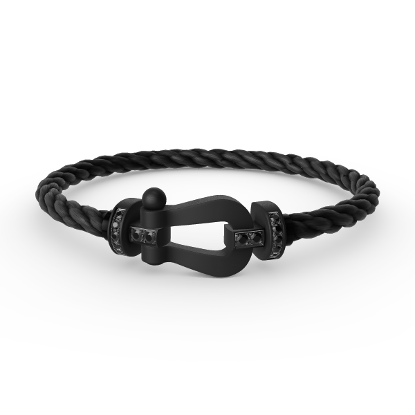 [BloomBling]FORCE LARGE SERIES HORSESHOE BLACK SAMURAI BRACELET
