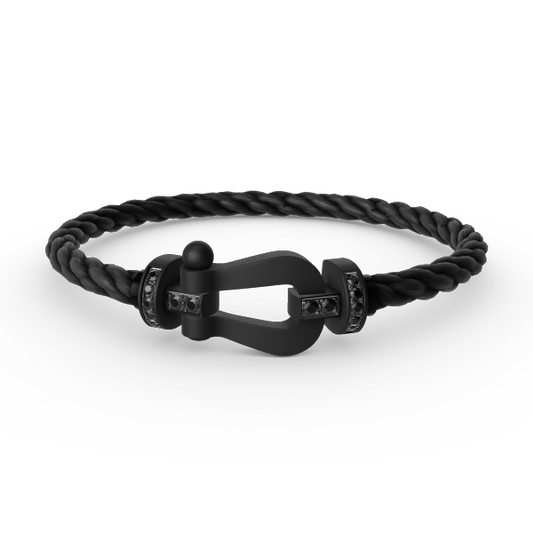 [BloomBling]FORCE LARGE SERIES HORSESHOE BLACK SAMURAI BRACELET