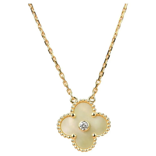 [BloomBling]CLOVER 15MM DIAMOND GOLD MOTHER OF PEARL NECKLACE