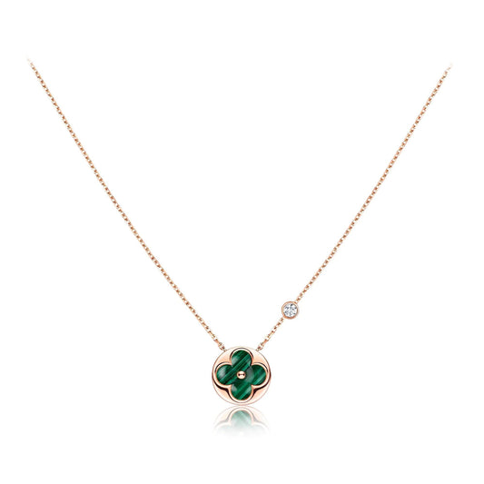 [BloomBling]SUN PEDANT PINK GOLD 1 DIAMOND NECKLACE