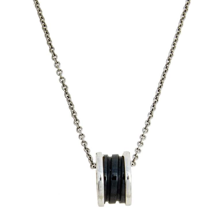 [BloomBling]ZERO 1 BLACK CERAMIC SILVER NECKLACE