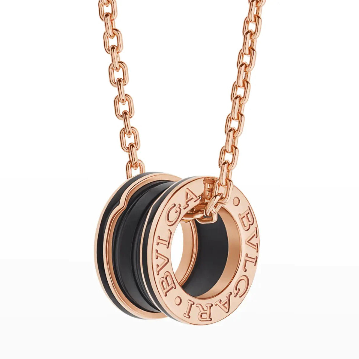 [BloomBling]ZERO 1 BLACK CERAMIC PINK GOLD NECKLACE
