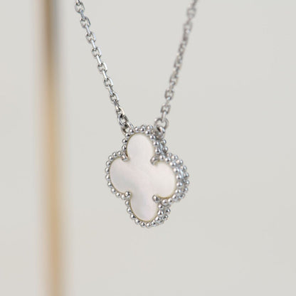 [BloomBling]CLOVER  15MM WHITE MOTHER-OF-PEARL SILVER